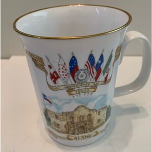 Texas The Alamo 1886-1986 Caverswall Fine Bone China Mug Fluted Made in England